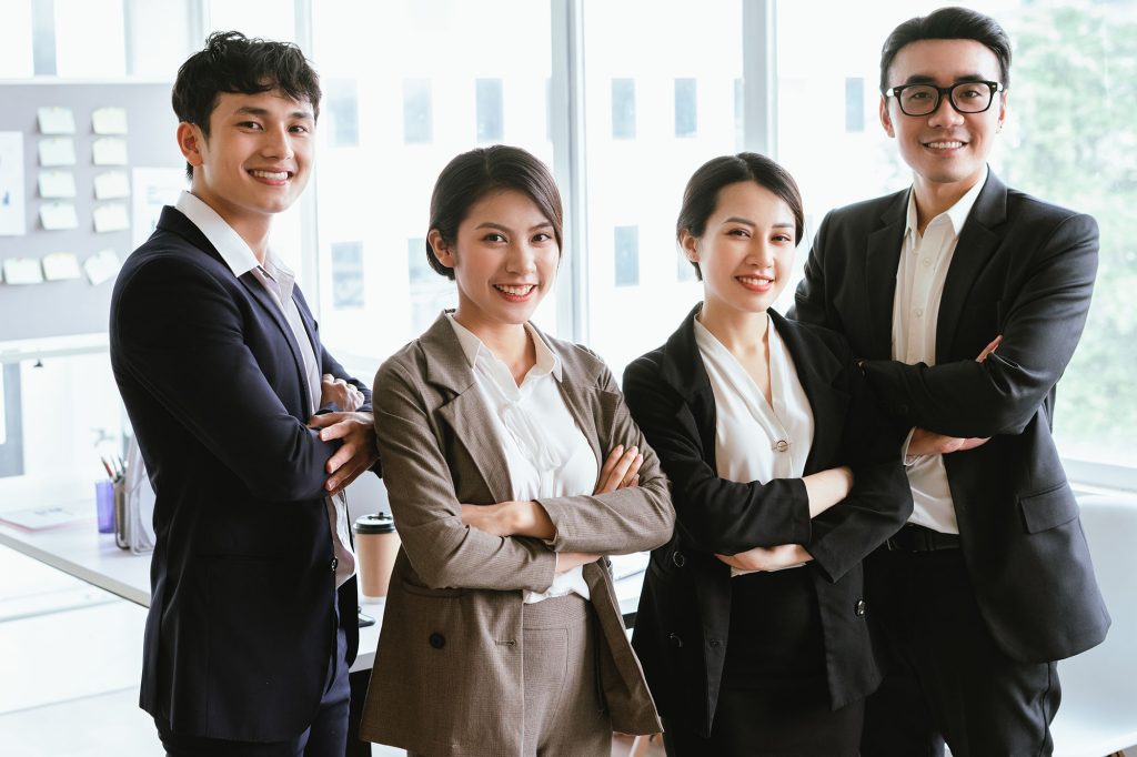 group portrait asian business people