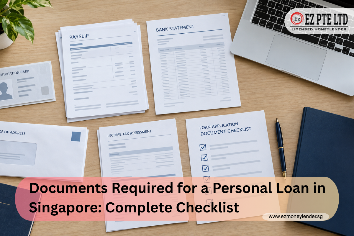 Documents required for a personal loan application with a licensed moneylender in Singapore.