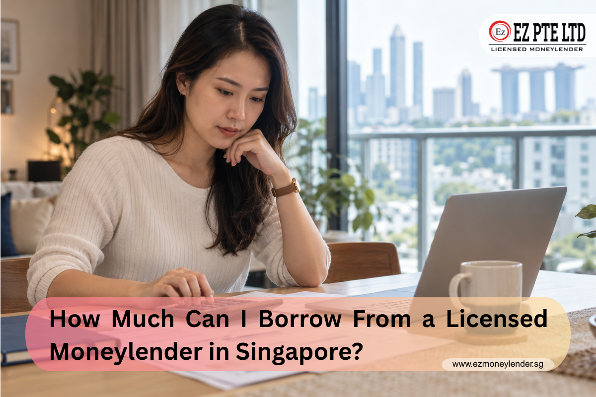 Borrower calculating how much they can borrow from a licensed moneylender in Singapore